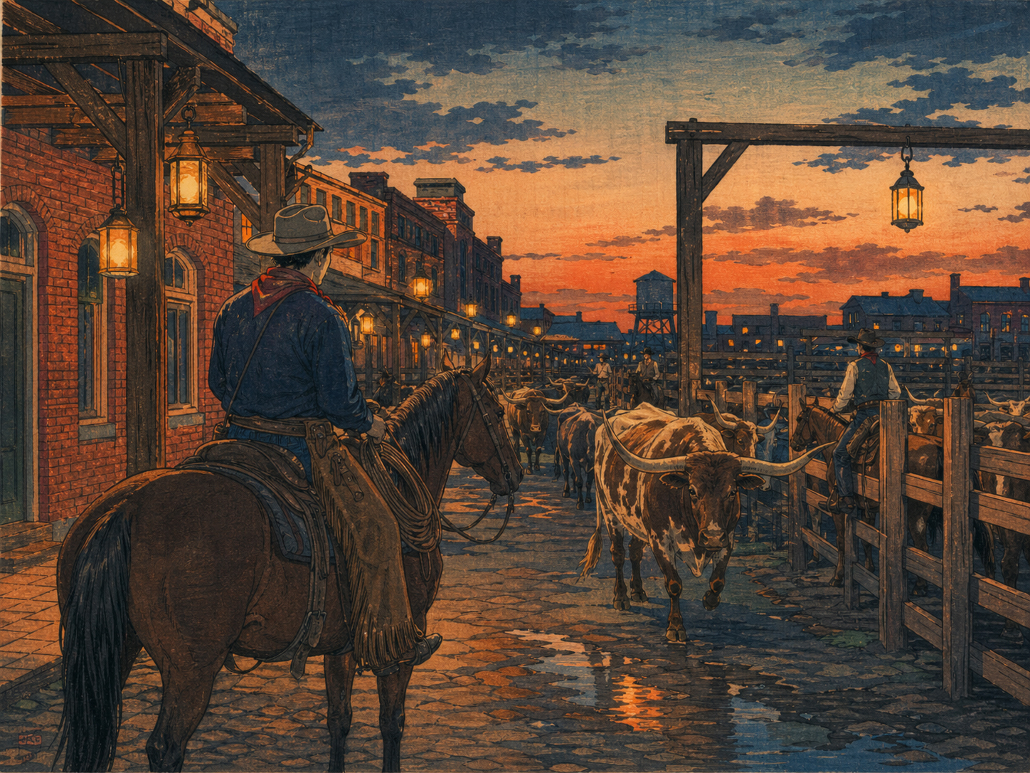 フォートワースのストックヤードとカウボーイ