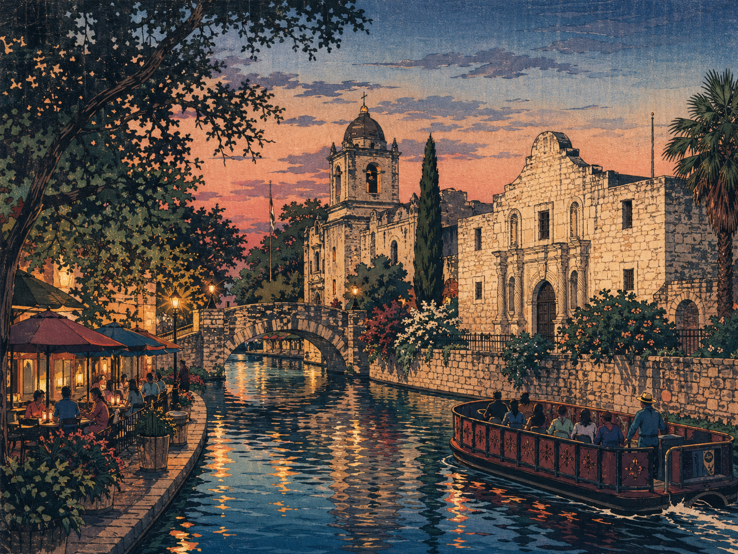 サンアントニオのリバーウォーク、アラモ、ミッション